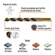 Broca HSS 13/32' Trugold para metal, TRUPER EXPERT