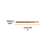 Broca HSS 13/64' Trugold para metal, TRUPER EXPERT
