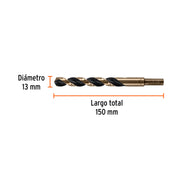 Broca HSS 13.0 mm Trugold para metal, TRUPER EXPERT