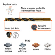 Broca HSS 15/32' Trugold para metal, TRUPER EXPERT