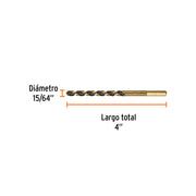 Broca HSS 15/64' Trugold para metal, TRUPER EXPERT