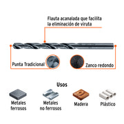 Broca HSS 19/64' Trublack para metal, TRUPER