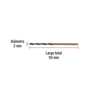 Broca HSS 2.0 mm Trugold para metal, TRUPER EXPERT