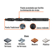 Broca HSS 21/64' Trublack para metal, TRUPER