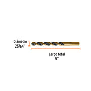 Broca HSS 25/64' Trugold para metal, TRUPER EXPERT