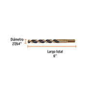 Broca HSS 27/64' Trugold para metal, TRUPER EXPERT