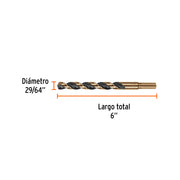 Broca HSS 29/64' Trugold para metal, TRUPER EXPERT