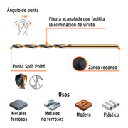 Broca HSS 3/32' Trugold para metal en blíster, EXPERT