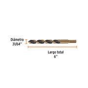 Broca HSS 31/64' Trugold para metal, TRUPER EXPERT