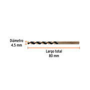 Broca HSS 4.5 mm Trugold para metal, TRUPER EXPERT