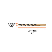 Broca HSS 5/16' Trugold para metal en blíster, EXPERT