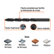 Broca HSS 5/16' Trublack para metal, TRUPER
