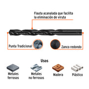 Broca HSS 5/8' Trublack para metal, TRUPER
