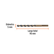 Broca HSS 5.0 mm Trugold para metal, TRUPER EXPERT