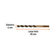 Broca HSS 6.0 mm Trugold para metal, TRUPER EXPERT