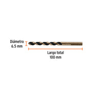 Broca HSS 6.5 mm Trugold para metal, TRUPER EXPERT