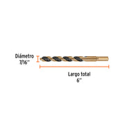 Broca HSS 7/16' Trugold para metal, TRUPER EXPERT