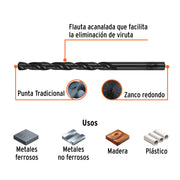 Broca HSS 7/32' Trublack para metal, TRUPER