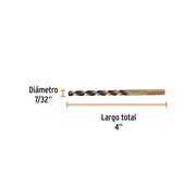 Broca HSS 7/32' Trugold para metal, TRUPER EXPERT