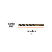 Broca HSS 9/32' Trugold para metal, TRUPER EXPERT