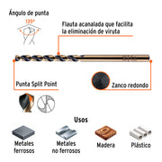 Broca HSS 9/64' Trugold para metal en blíster, EXPERT