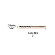 Broca HSS 9/64' Trugold para metal, TRUPER EXPERT