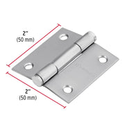 Bisagra cuadrada 2' acero inox, cabeza plana, HERMEX