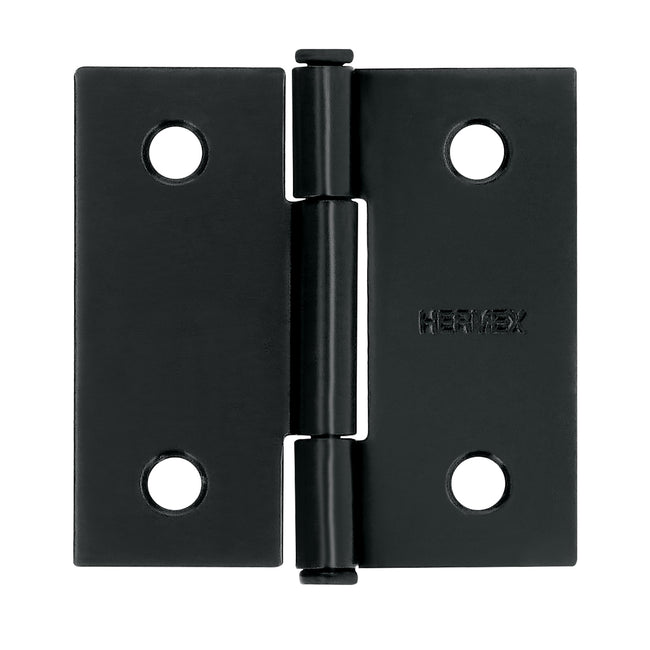 Bisagra cuadrada 2', negro mate, cabeza plana, HERMEX
