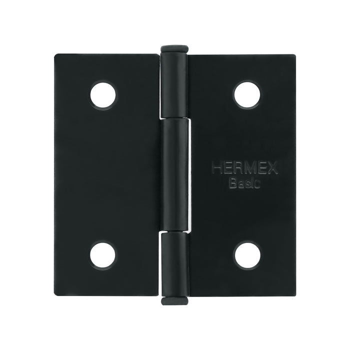 Bisagra cuadrada 2', acero negro mate, cabeza plana, BASIC