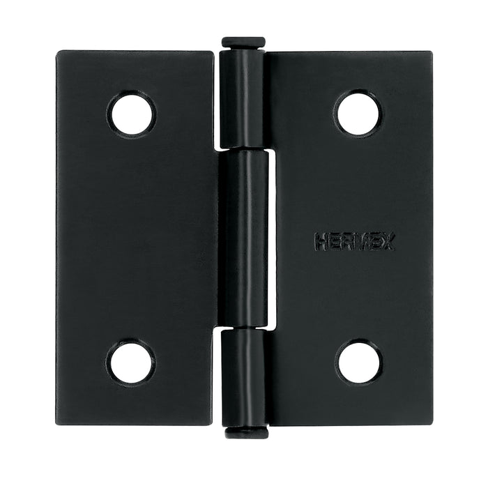 Bisagra cuadrada 2', acero negro mate, cabeza plana, HERMEX