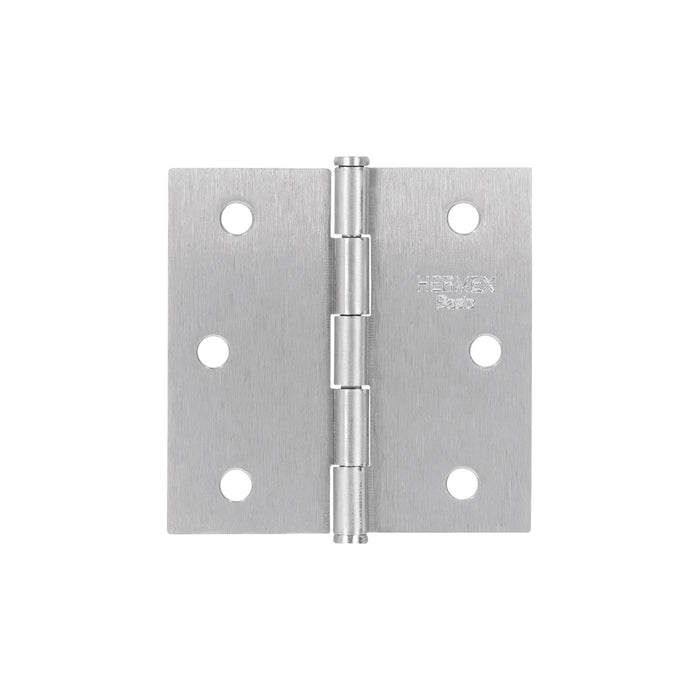 Bisagra cuadrada 2-1/2', acero satinado, cabeza plana, BASIC