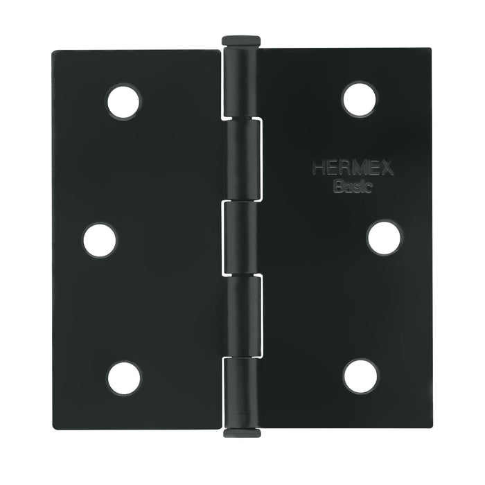 Bisagra cuadrada 2-1/2', acero negro mate cabeza plana BASIC