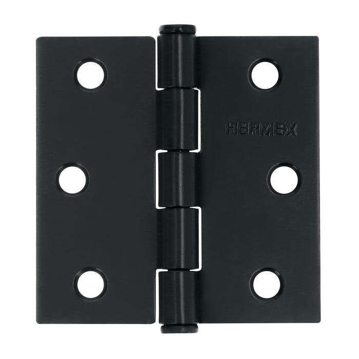 Bisagra cuadrada 2-1/2', acero negro mate, cabeza plana