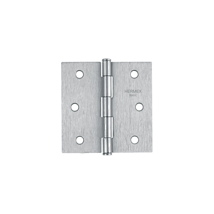 Bisagra cuadrada 3', acero satinado, cabeza plana, BASIC