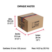 Bisagra cuadrada 3' acero inox, cabeza redonda, HERMEX