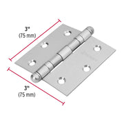 Bisagra cuadrada 3' acero inox, cabeza redonda, HERMEX