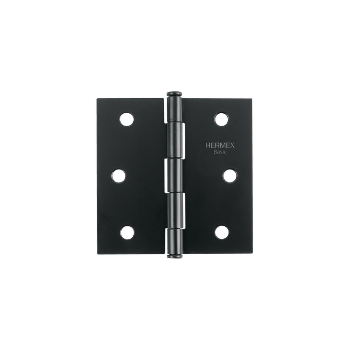 Bisagra cuadrada 3', acero negro mate, cabeza plana, BASIC