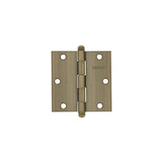 Bisagra cuadrada 3-1/2', latón antiguo, cabeza redonda