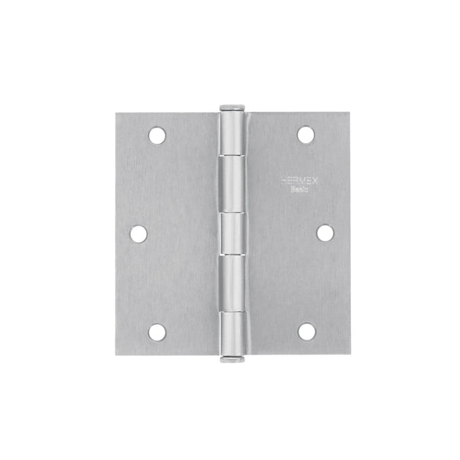 Bisagra cuadrada 3-1/2', satinado, cabeza plana, BASIC