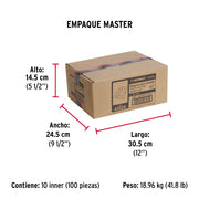 Bisagra cuadrada 3-1/2' acero inox, cabeza plana, HERMEX