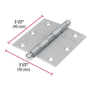 Bisagra cuadrada 3-1/2' acero inox, cabeza redonda, HERMEX