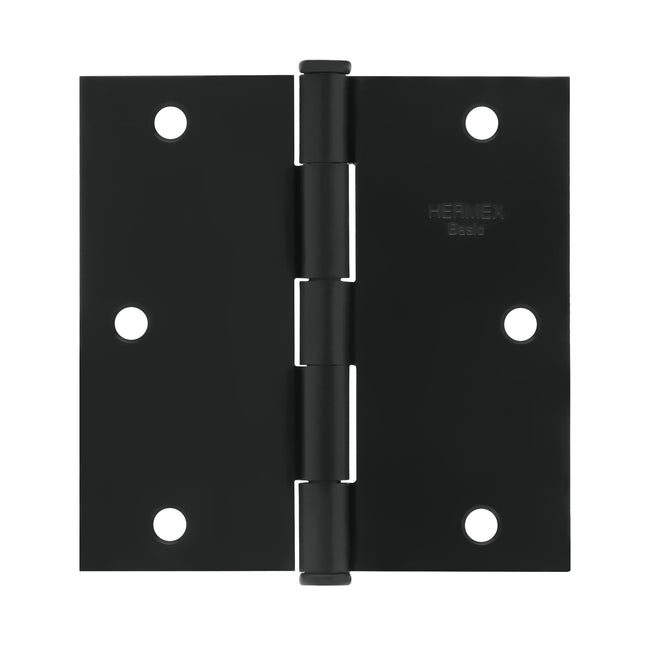 Bisagra cuadrada 3-1/2', negro mate, cabeza plana, BASIC
