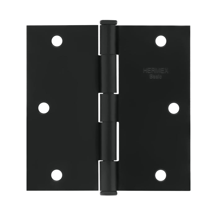 Bisagra cuadrada 3-1/2', acero negro mate cabeza plana BASIC