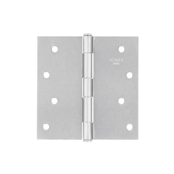 Bisagra cuadrada 4', acero satinado, cabeza plana, BASIC
