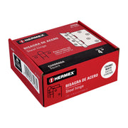 Bisagra cuadrada 4', satinado, cabeza redonda, HERMEX