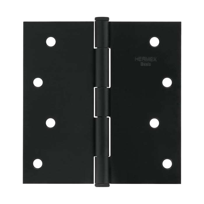 Bisagra cuadrada 4', acero negro mate, cabeza plana, BASIC