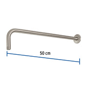 Brazo recto 50 cm con chapetón para regadera, satín, FOSET