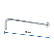 Brazo recto 50 cm con chapetón para regadera, cromo, FOSET