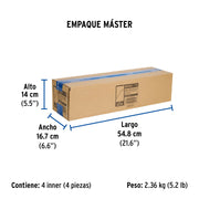 Brazo y chapetón para regadera, 50 cm, satín, RIVIERA