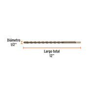 Broca para concreto de 1/2 x 12', TRUPER